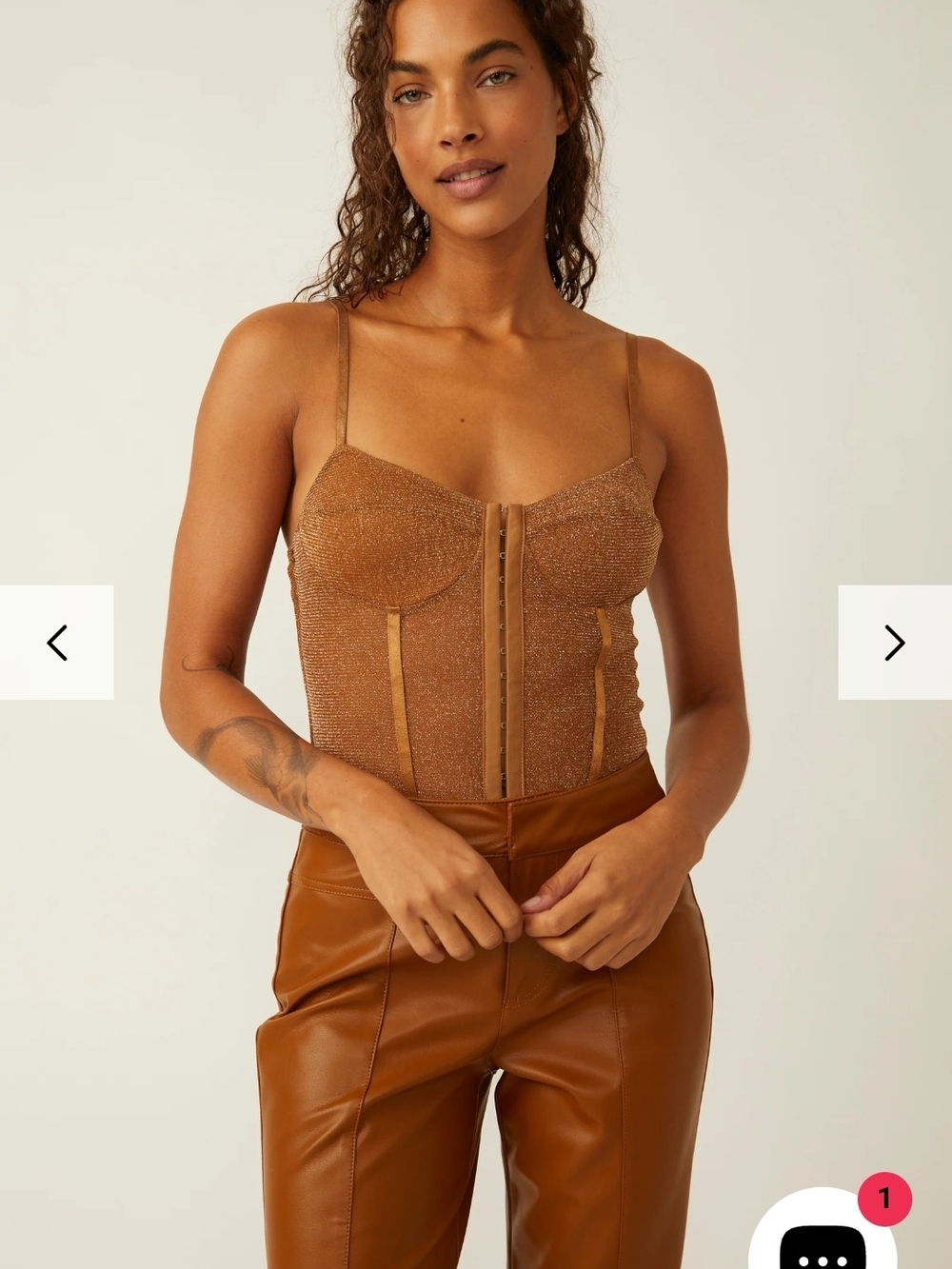 Free People Copper Shimmer Bodysuit - Picture 4 of 6